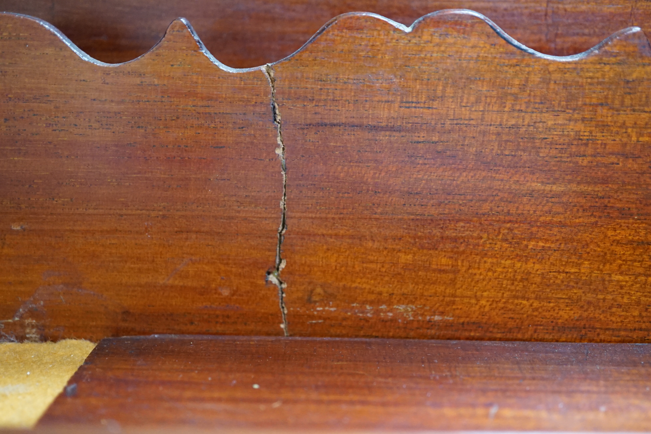 A Victorian mahogany stationery box, 41cm wide